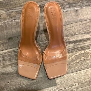 Gorgeous nude clear ASOS mules